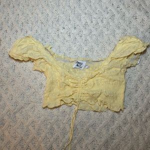 Beachy yellow princess polly crop top